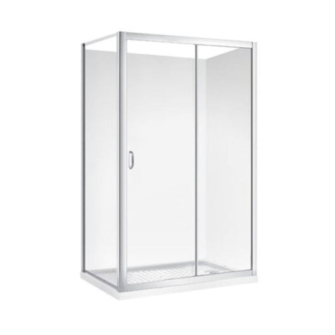 CUBO 1200 x 900 CHROME SHOWER, CENTRE WASTE