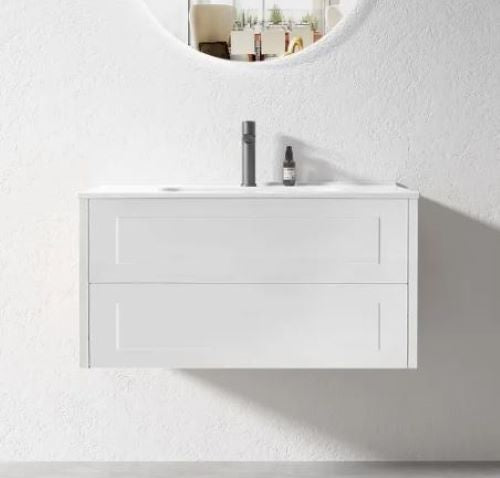PLYWOOD HAMPTON 750 WALL HUNG VANITY WITH CERAMIC TOP