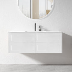 PLYWOOD HAMPTON 1500 WALL HUNG VANITY (SINGLE BASIN) WITH CERAMIC TOP