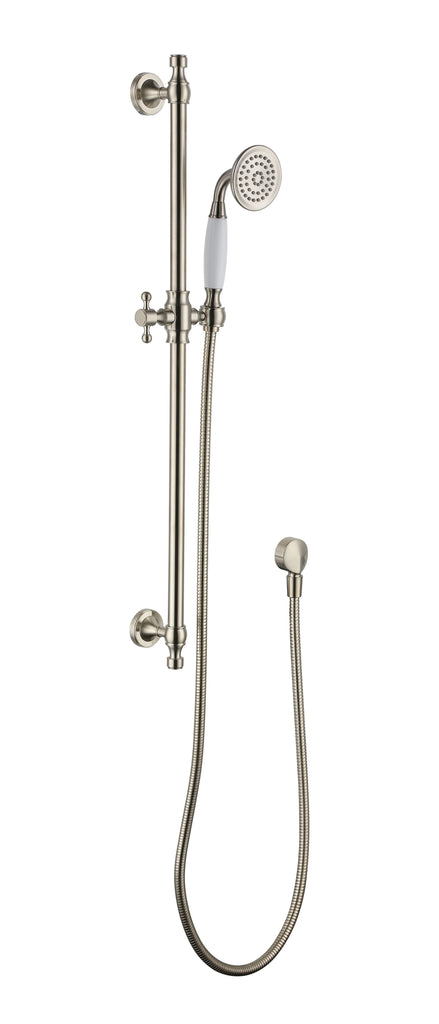BORDEAUX SHOWER ON RAIL BRUSHED NICKEL