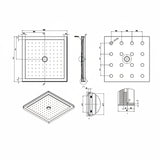 CUBO SQUARE 1000X1000 SHOWER TRAY CENTRE WASTE