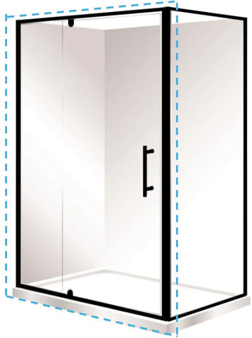 Cubo 1200 Black Shower Door Only
