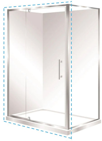 Cubo 1200 Chrome Shower Door Only