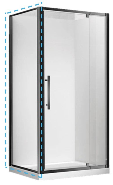 Cubo 1000 Black Shower Return Panel Only