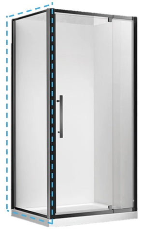 Cubo 1000 Black Shower Return Panel Only