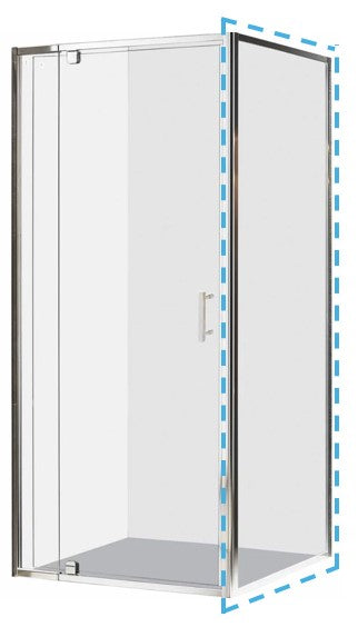 Cubo 800 Chrome Shower Return Panel Only