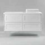 PLYWOOD HAMPTON 1500 WALL HUNG VANITY (SINGLE BASIN) WITH CERAMIC TOP