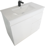 PLYWOOD MADRID 750 WHITE FLOOR STANDING VANITY WITH CERAMIC TOP