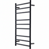 HEATED TOWEL RAIL - ROUND 9 BARS BLACK