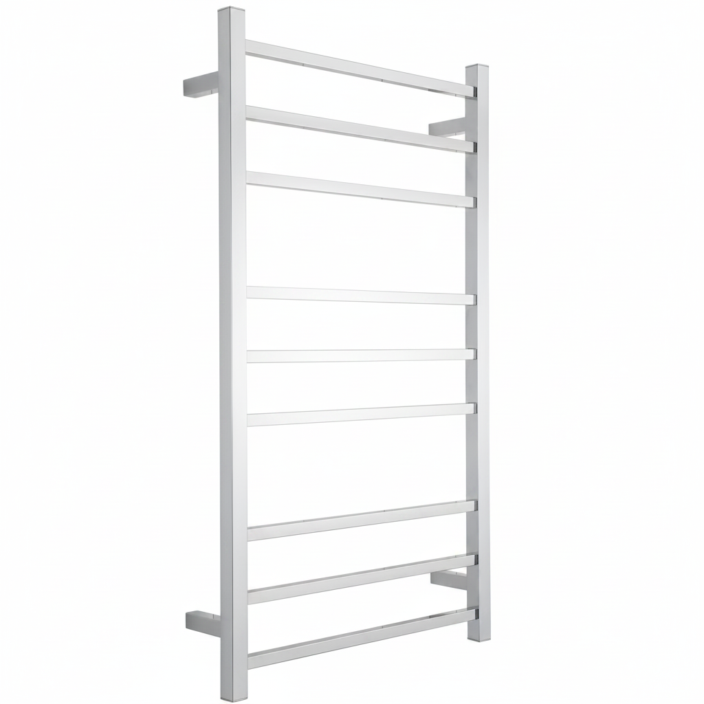 HEATED TOWEL RAIL - SQUARE 9 BARS CHROME