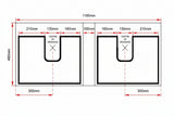 PLYWOOD NELSON 1200 WHITE WALL HUNG VANITY (DOUBLE BASIN) WITH CERAMIC TOP