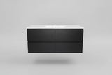 PLYWOOD NELSON 1500 DARK OAK WALL HUNG VANITY (SINGLE BASIN) WITH CERAMIC TOP