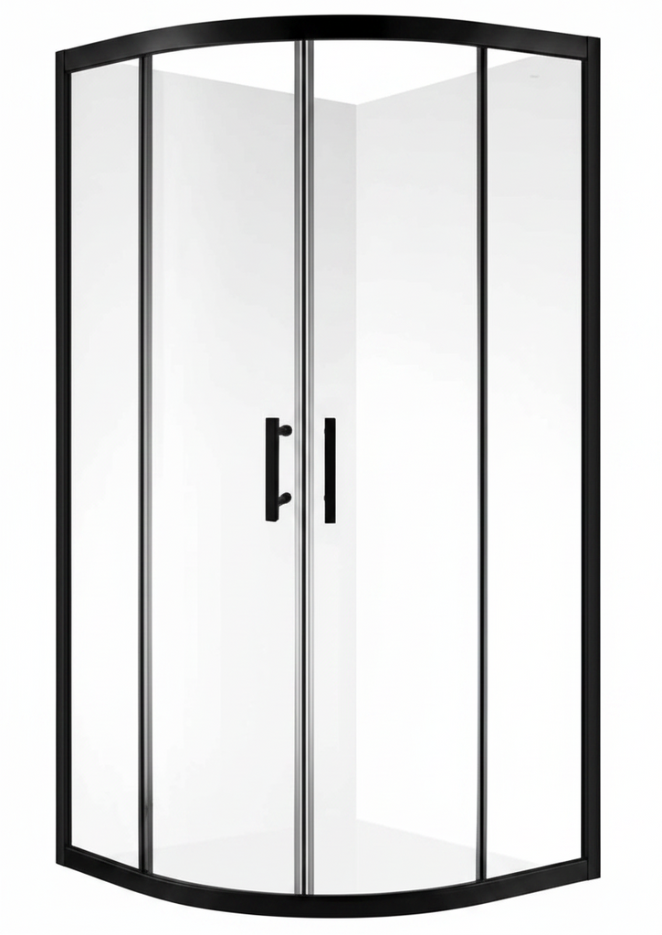 TONDO 900 x 900 BLACK SHOWER ENCLOSURE - GLASS ONLY
