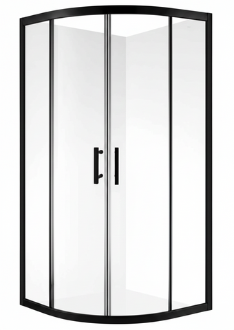 TONDO 900 x 900 BLACK SHOWER ENCLOSURE - GLASS ONLY