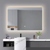 LED mirror rectangle 1200MM x 800MM Backlit with Demister Touch Switch 3 Colours