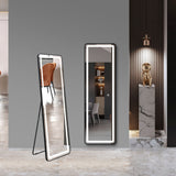 LED dressing mirror - black frame, colour selection and dim control 500mmx1600mm