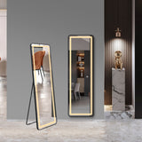 LED dressing mirror - black frame, colour selection and dim control 500mmx1600mm