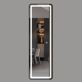 LED dressing mirror - black frame, colour selection and dim control 500mmx1600mm