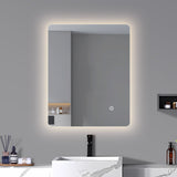 LED mirror rectangle 600MM x 750MM Backlit with Demister Touch Switch 3 Colours