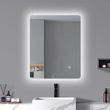 LED mirror rectangle 600MM x 750MM Backlit with Demister Touch Switch 3 Colours
