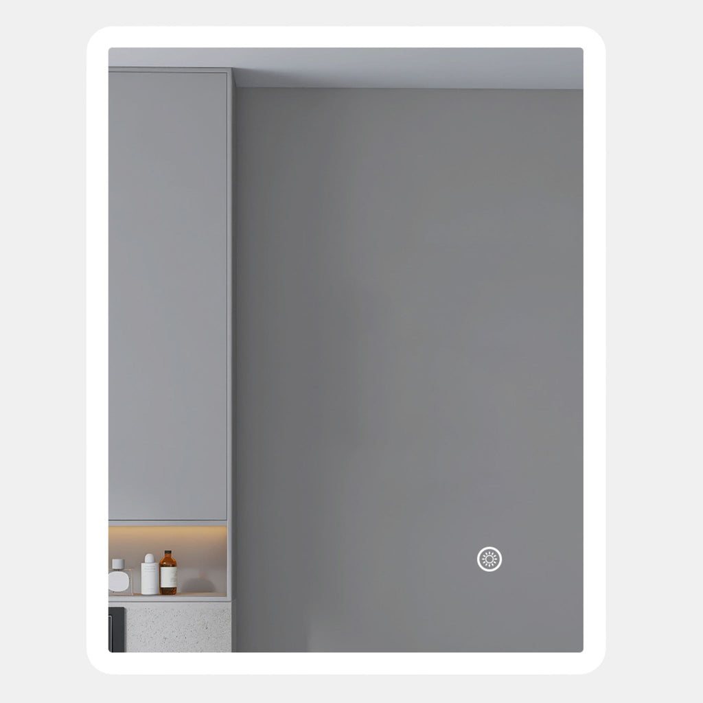 LED mirror rectangle 750MMX750MM with Rim and Demister Touch Switch 3 Colours