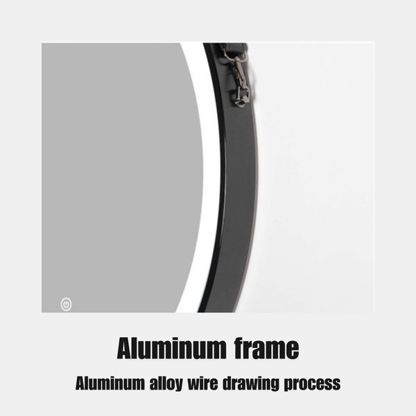 LED mirror round 600MM with Rim and Strap Framed and Demister Touch Sw ...