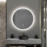 LED mirror round 800MM with Rim and Demister Touch Switch 3 Colours Lighting