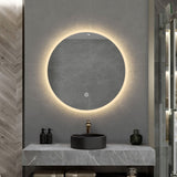 LED mirror round 800MM with Rim and Demister Touch Switch 3 Colours Lighting