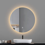 LED mirror round 900MM Backlit with Dimister Touch Switch 3 Colours Lighting