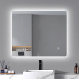 LED mirror rectangle 900MM x 750MM Backlit with Demister Touch Switch 3 Colours