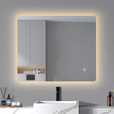LED mirror rectangle 900MM x 750MM Backlit with Demister Touch Switch 3 Colours