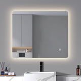 LED mirror rectangle 900MM x 750MM Backlit with Demister Touch Switch 3 Colours