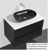 PLYWOOD NELSON 750 DARK OAK WALL HUNG VANITY - BASE ONLY