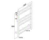HEATED TOWEL RAIL - BLACK 500MM WIDE (7-BAR)