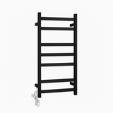HEATED TOWEL RAIL - BLACK 400MM WIDE (7-BAR)
