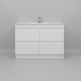 PLYWOOD POLO 1200 WHITE FLOOR STANDING VANITY (SINGLE BASIN) WITH CERAMIC TOP