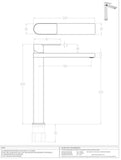 COSMOPOLITAN EXTENDED BASIN MIXER FULL MATTE BLACK