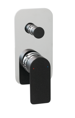 COSMOPOLITAN SHOWER WALL DIVERTERSET MATTE BLACK/CHROM