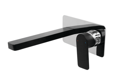 COSMOPLITAN WALL BASINSET MATTE BLACK/CHROME