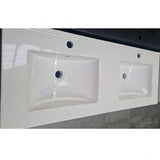 PLYWOOD POLO 1200 DARK OAK FLOOR STANDING VANITY (DOUBLE BASIN) WITH CERAMIC TOP