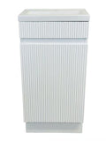 PLYWOOD 400mm EMMA FLUTED MATTE WHITE FREESTANDING VANITY WITH CERAMIC TOP
