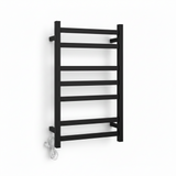 HEATED TOWEL RAIL - BLACK 500MM WIDE (7-BAR)