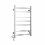 HEATED TOWEL RAIL - CHROME 500MM WIDE (7-BAR)