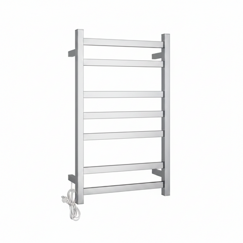 HEATED TOWEL RAIL - CHROME 500MM WIDE (7-BAR)