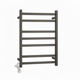 HEATED TOWEL RAIL - GUN METAL 600MM WIDE (7-BAR)