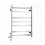 HEATED TOWEL RAIL - CHROME 600MM WIDE (7-BAR)