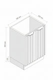 FLUTED HERITAGE 600 VANITY 2 DOORS - BASE ONLY