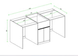1800MM BLACK PLYWOOD LAUNDRY STATION