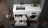 1300MM LAUNDRY TUB-PLYWOOD CABINET & MARBLE BENCH