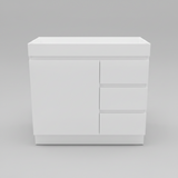 PLYWOOD MADRID 750 WHITE FLOOR STANDING VANITY WITH CERAMIC TOP